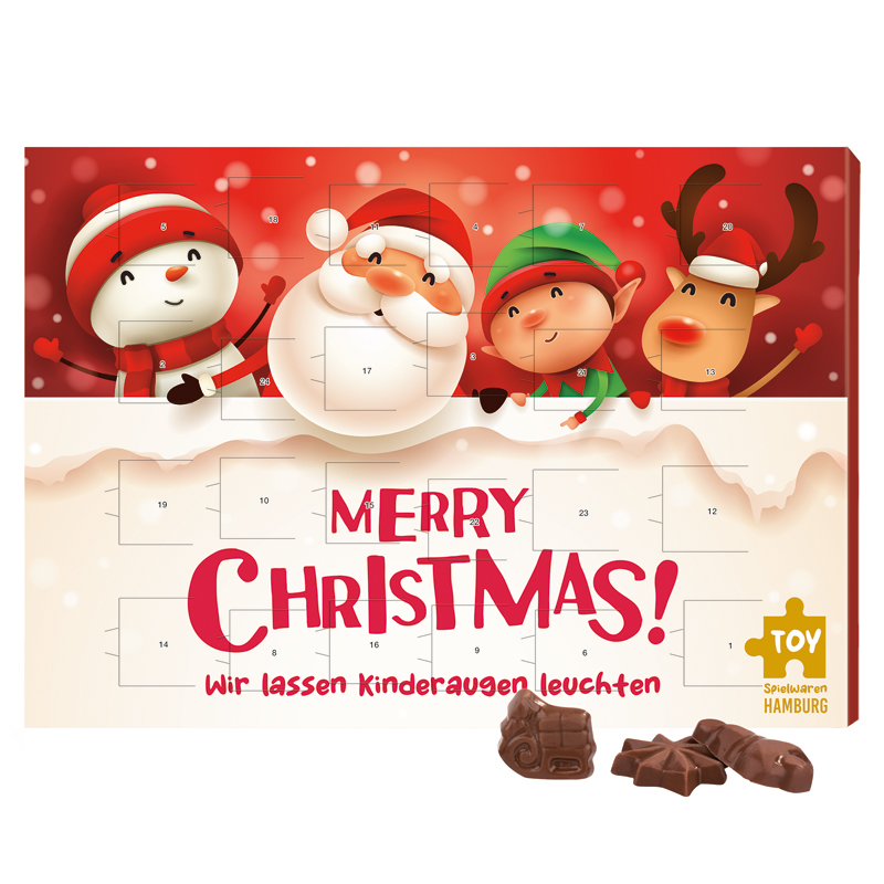 Classic Wand Adventskalender, Hochformat, gefüllt mit Friedel Schokolade