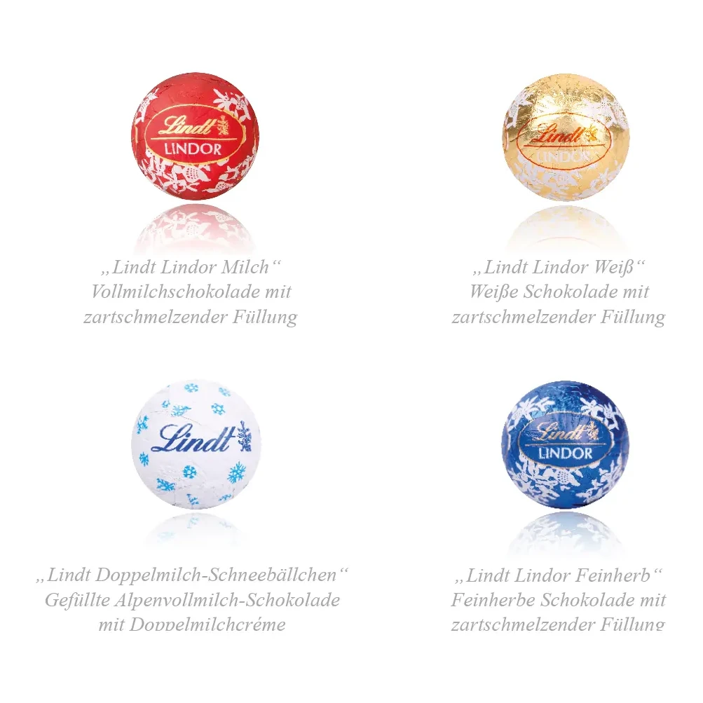 Wand-Adventskalender Lindt "Gourmet Edition", Inlay aus Papier