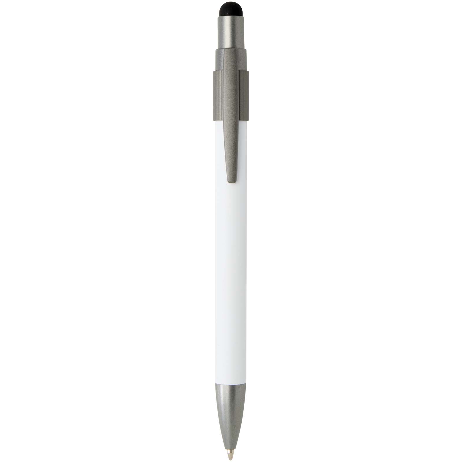 Rill RCS recycelter Kugelschreiber mit Stylus und Fidget Spinner (blaue Mine) weiss