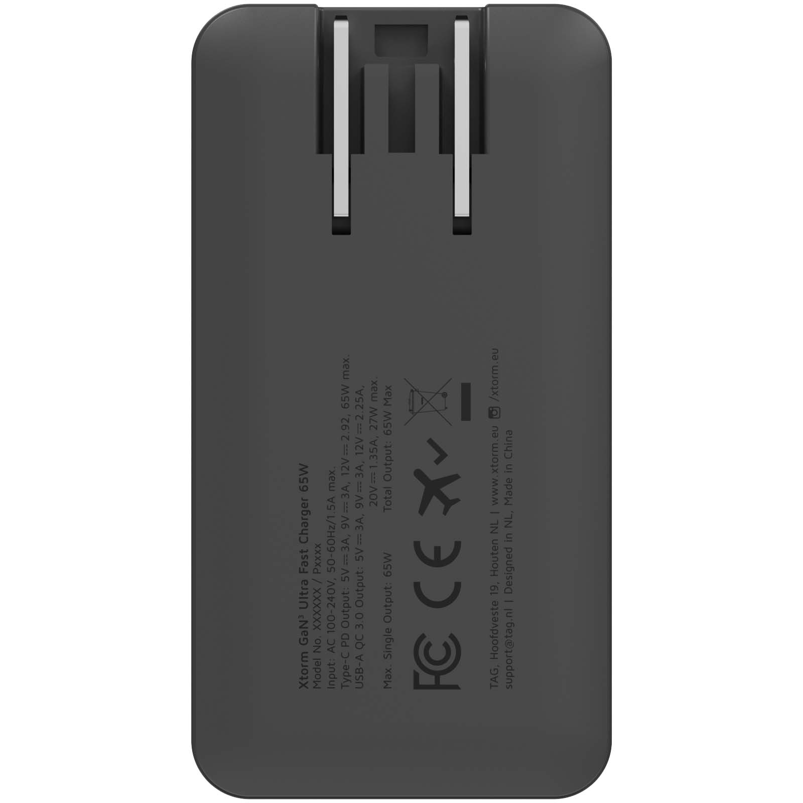 Xtorm 65 W Schnellladegerät für unterwegs mit Kabel und Reiseetui schwarz