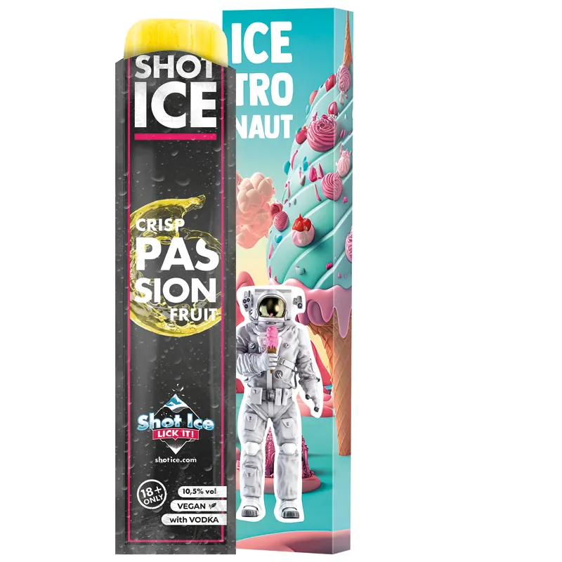 Long Box, 1 Shot Ice Wassereis, Crisp Passion Fruit mit Wodka, 10,5% vol.
