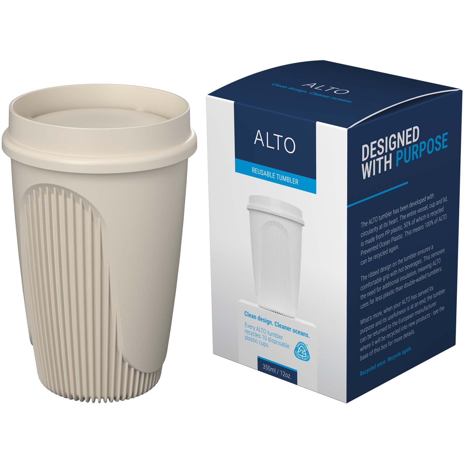 Alto POP 350 ml Becher mit 360°-Deckel sandstone