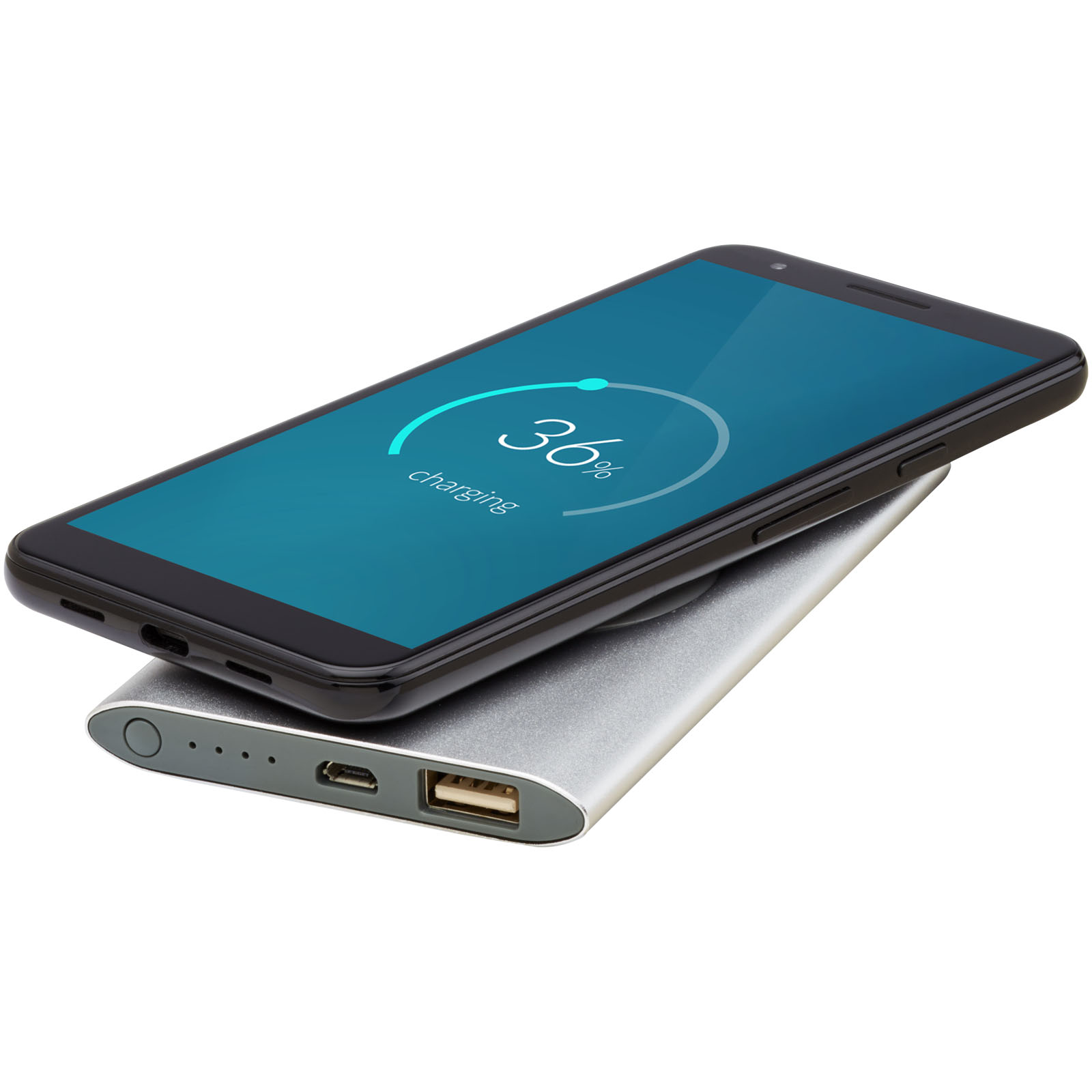 Juice 4000 mAh kabellose Powerbank silber
