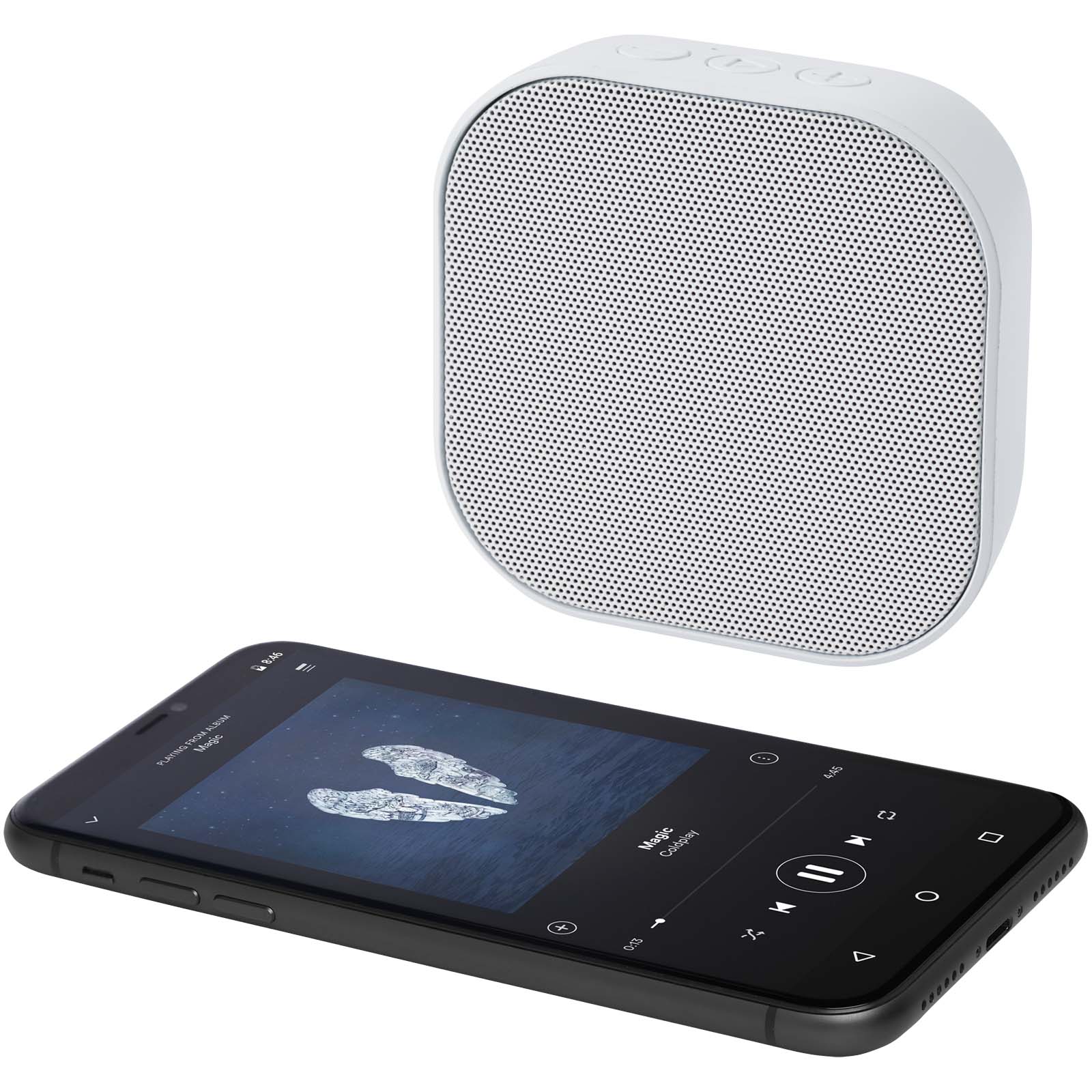 Stark 2.0 3 W Mini-Bluetooth®-Lautsprecher aus recyceltem RCS Kunststoff weiss