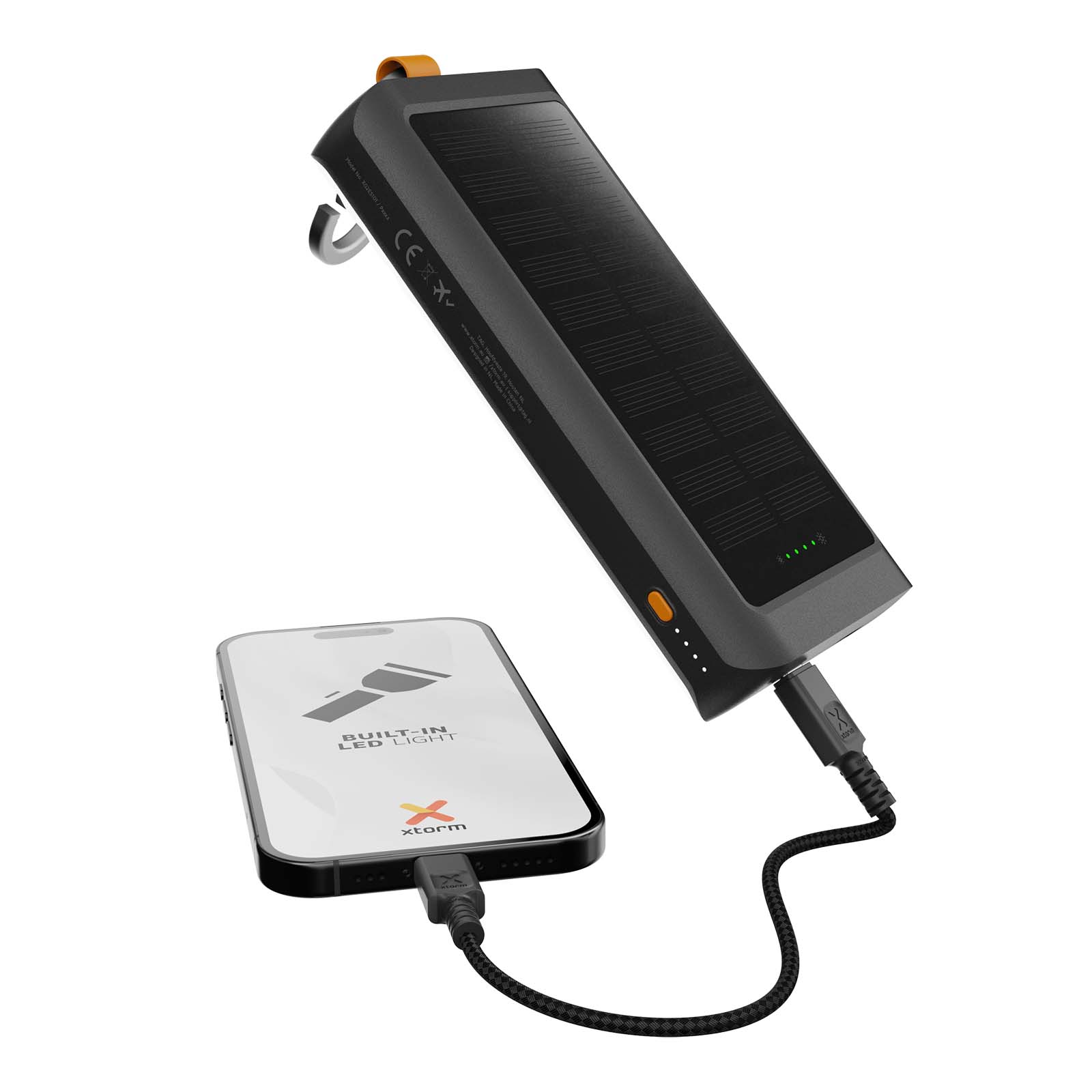 Xtorm XG2S101 Go2 10.000 mAh 15W Solar Powerbank mit Lampe kohle