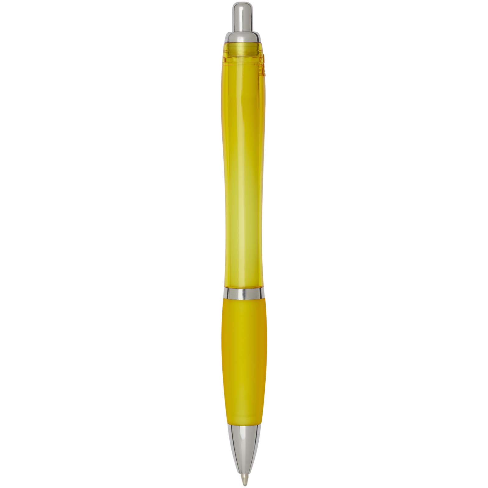 Nash RCS Kugelschreiber aus recyceltem Kunststoff mit farbigem Schaft und Griffzone (blaue Tinte) gelb