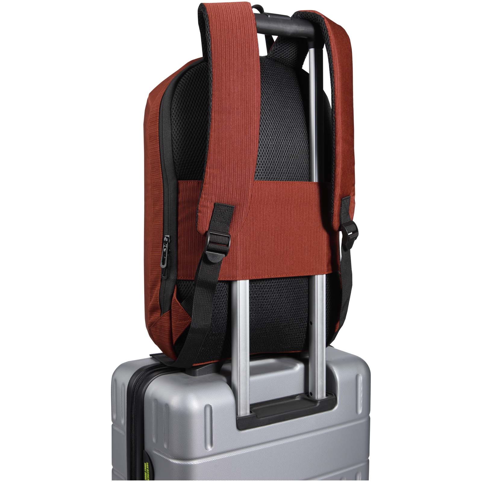 Luma 15" GRS Laptop-Rucksack aus recyceltem Material mit Diebstahlschutz 10L ziegelstein