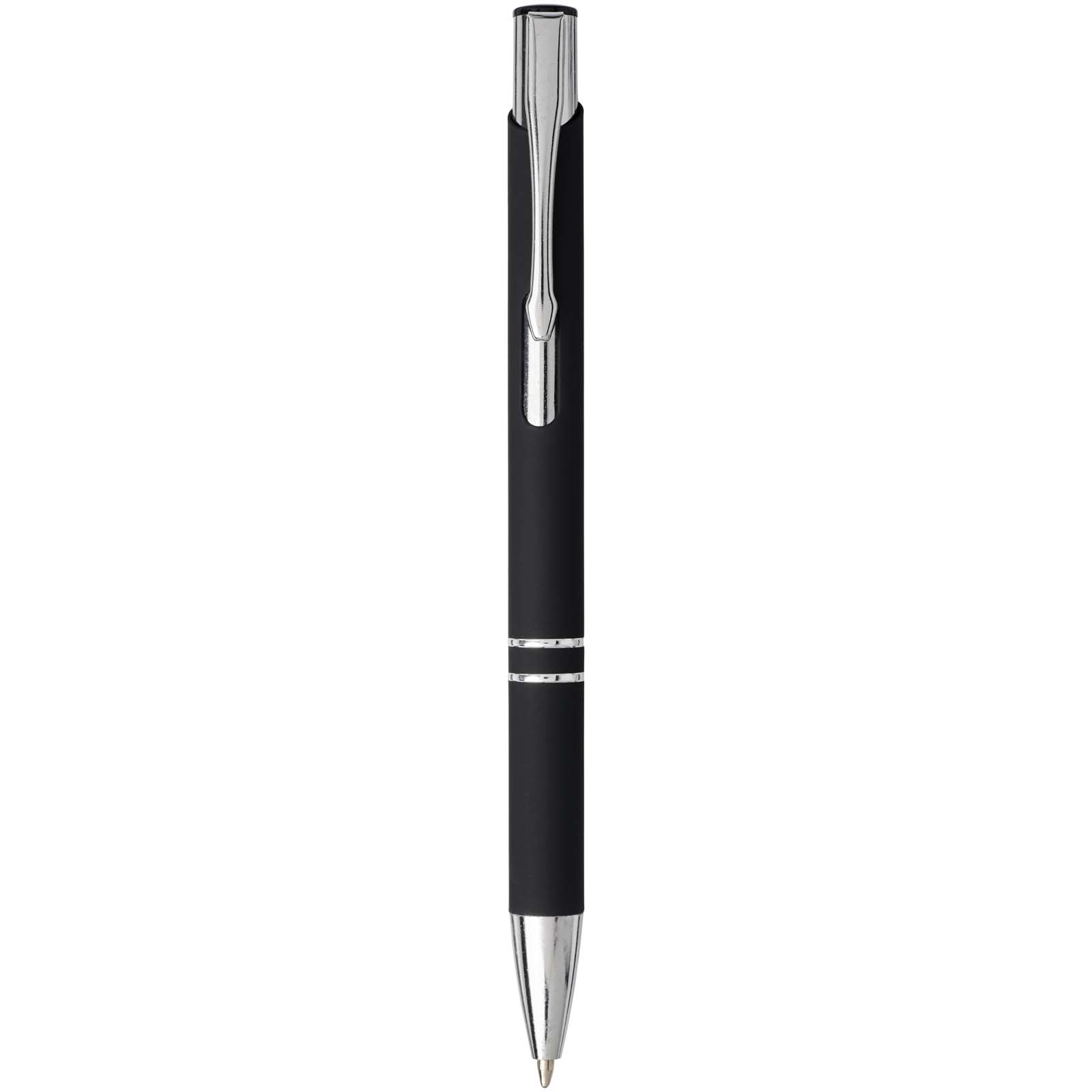 Moneta Soft Touch Druckkugelschreiber (schwarze Mine) schwarz