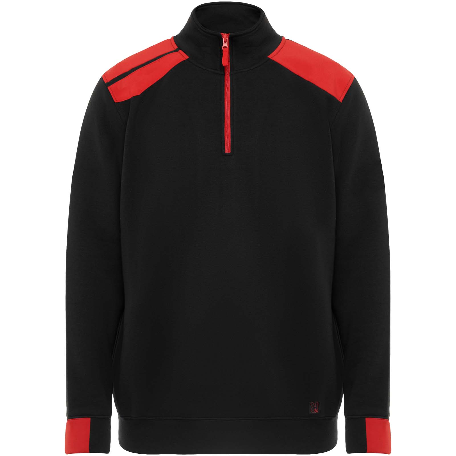 Maverick Pullover für Herren mit halbem Reißverschluss, 280 g/m2 schwarz, rot