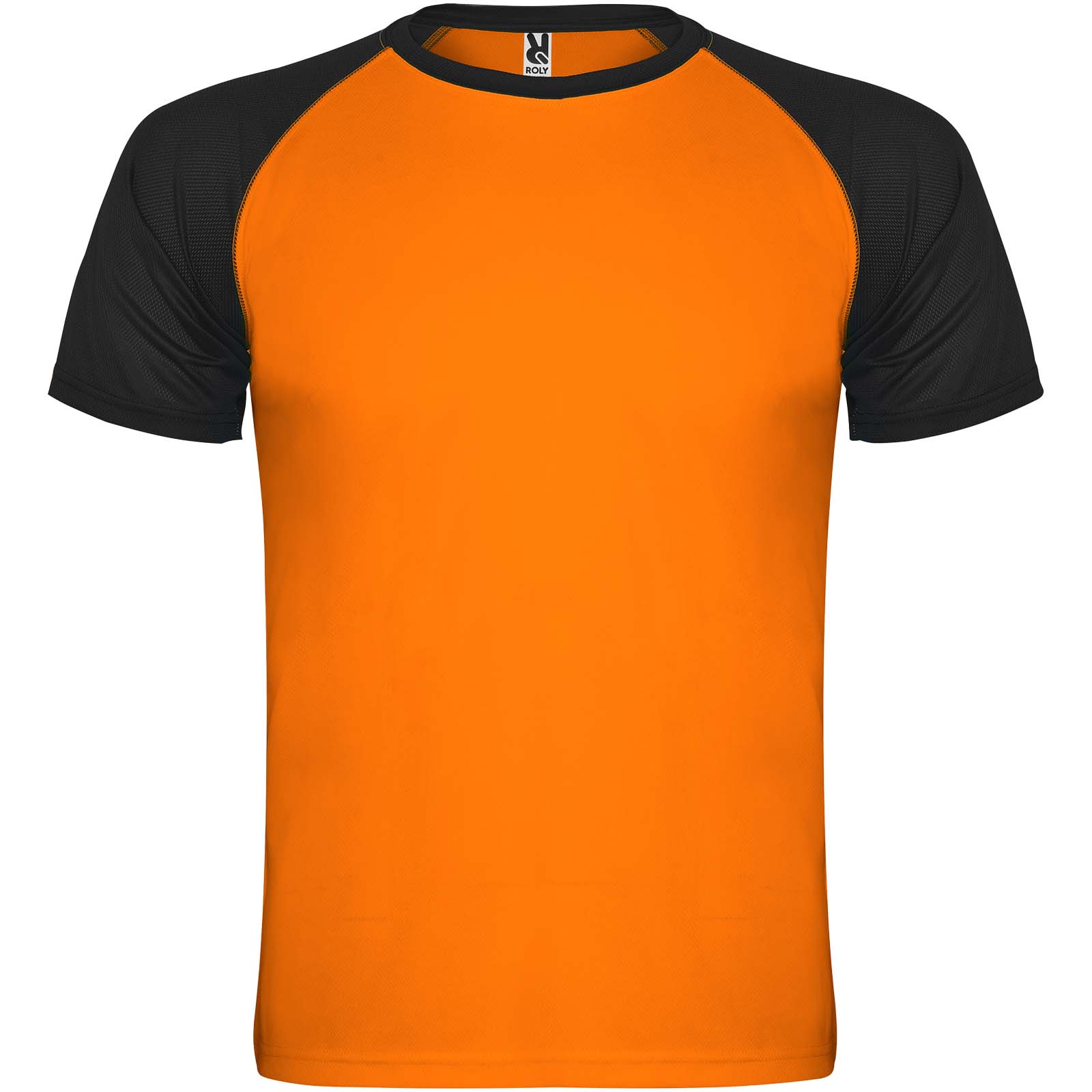 Indianapolis 140 g/m² Sport T-Shirt für Kinder fluororange, schwarz
