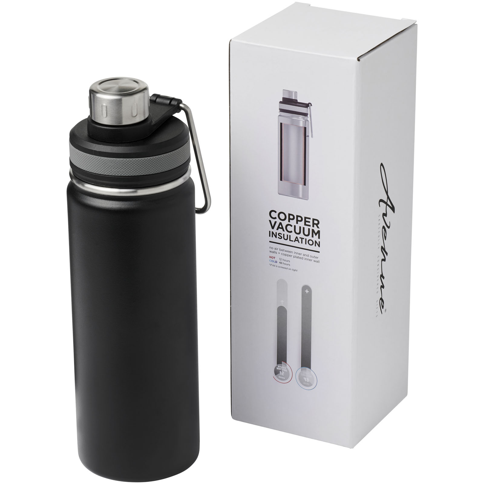 Gessi 590 ml Kupfer-Vakuum Isolierflasche schwarz