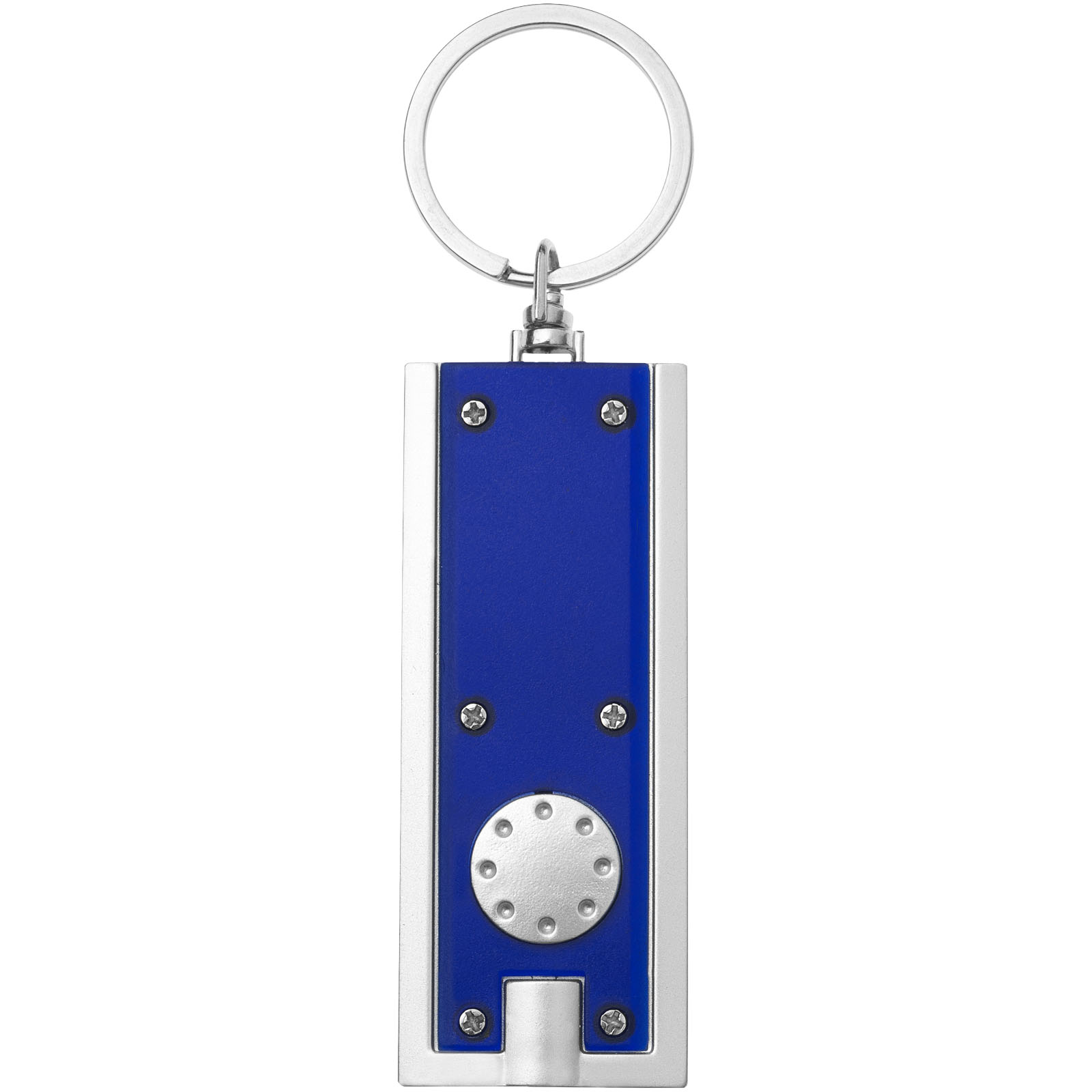 Castor LED-Schlüssellicht blau, silber