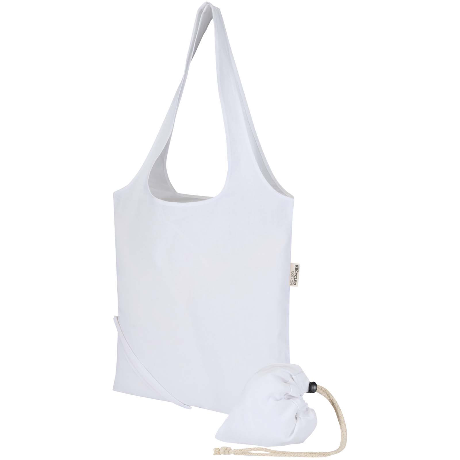 Madras Blend 140 g/m², GRS-zertifizierte, faltbare Baumwoll Tragetasche, 7 l weiss