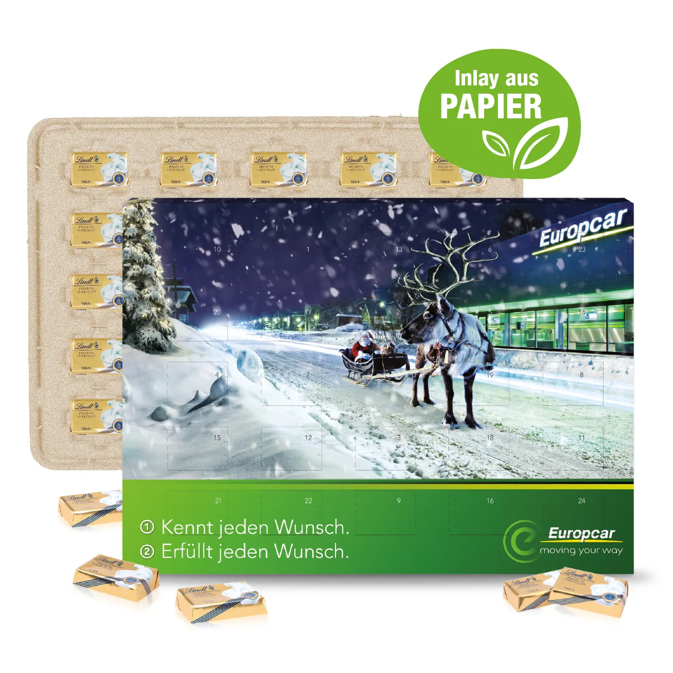 Wand-Adventskalender Lindt "Select Edition", Inlay aus Papier