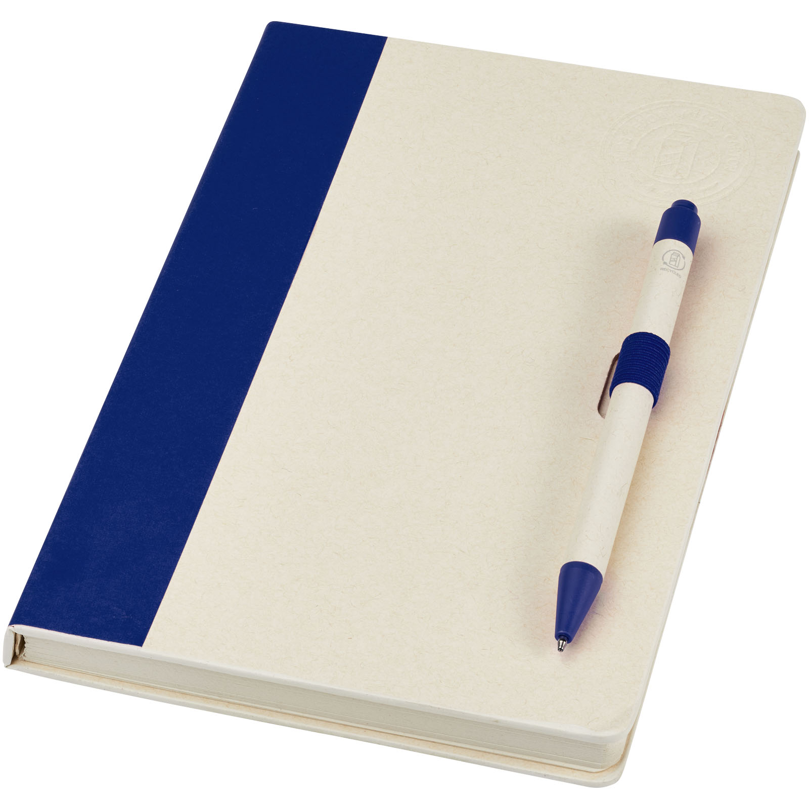 Dairy Dream A5 Notizbuch und Kugelschreiber-Set aus recyceltem Milchkarton blau
