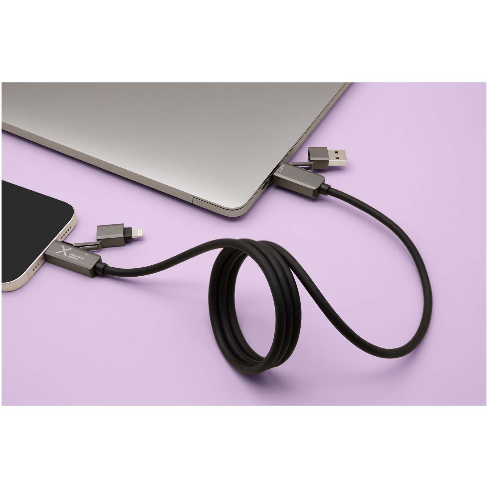 SCX.design C59 100 W magnetisches Silikon Ladekabel schwarz