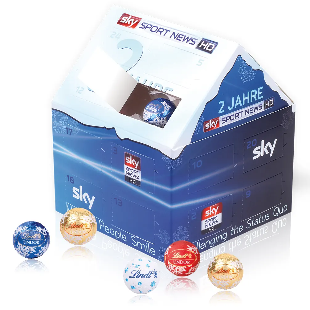 Adventskalender "Weihnachtshaus" Classic mit Lindt Schokolade