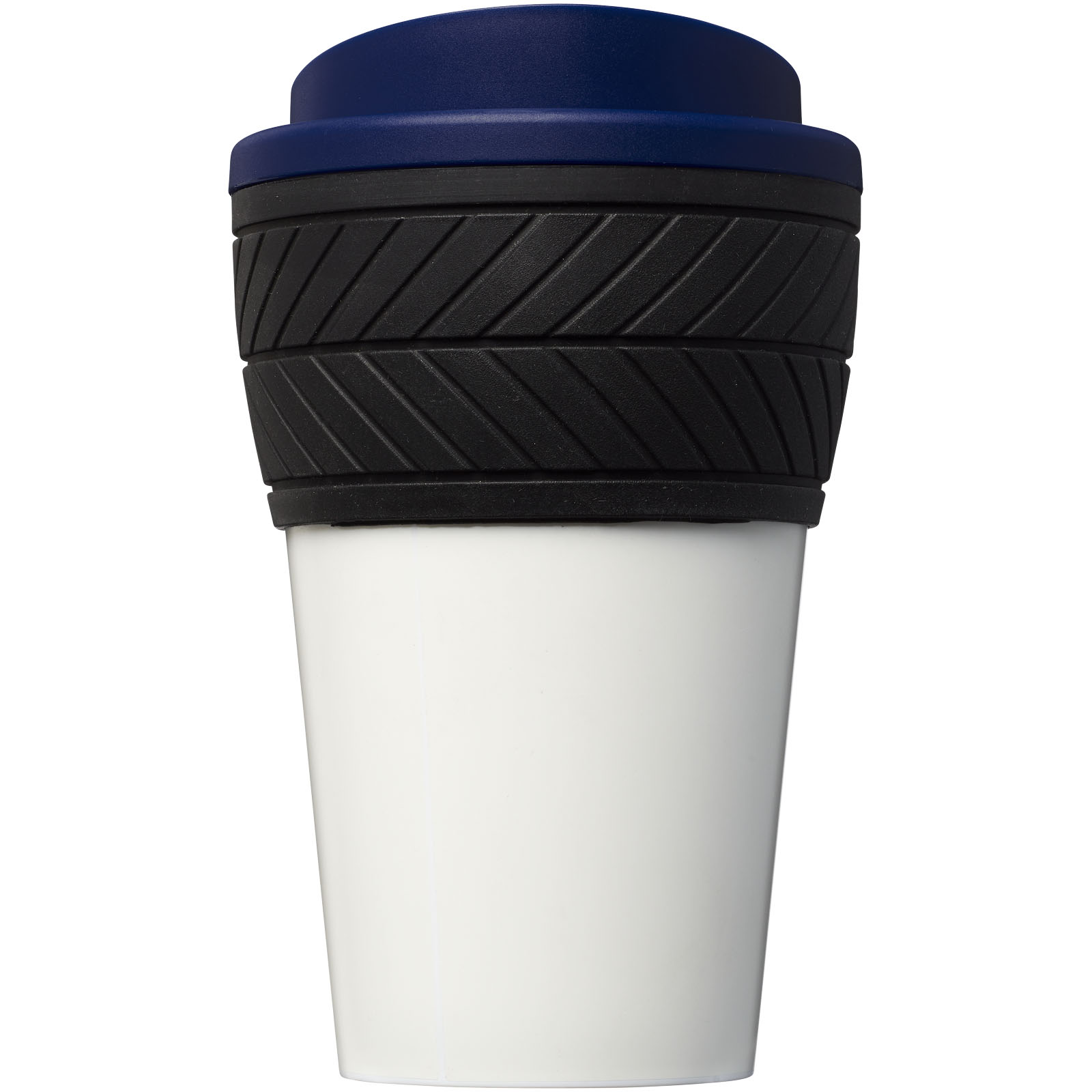 Brite-Americano® 350 ml Isolierbecher mit Schutzring Reifen-Design blau