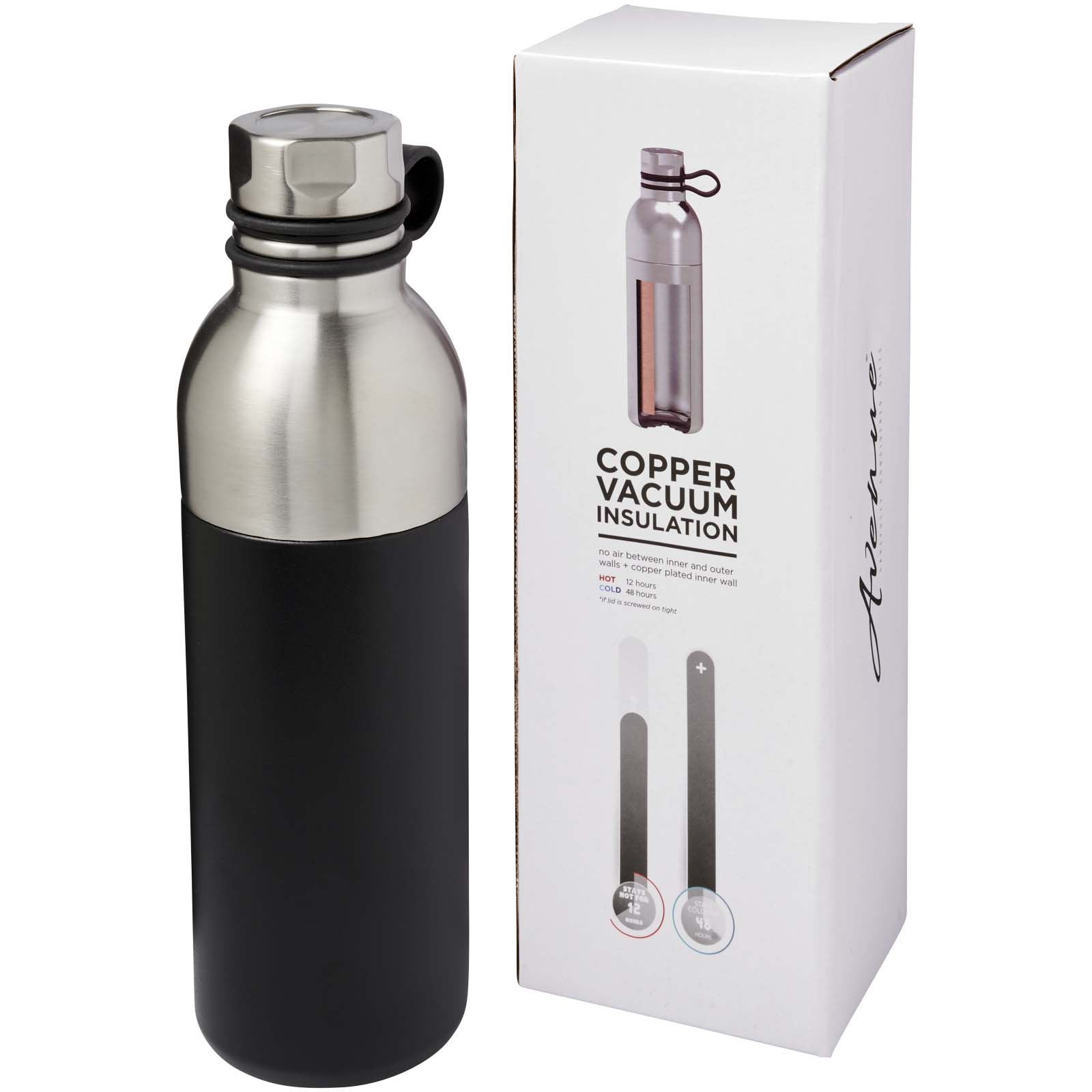 Koln 590 ml Kupfer-Vakuum Isolierflasche schwarz