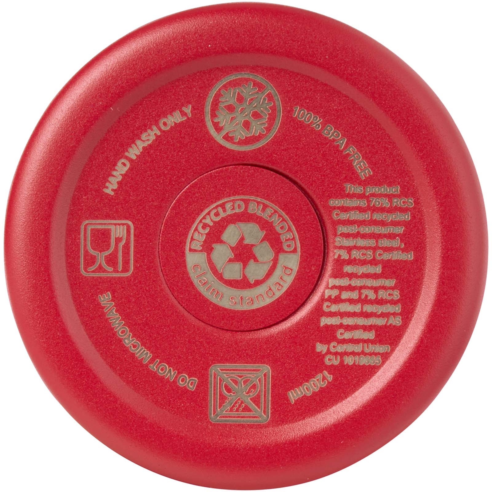 Sydney 1200 ml doppelwandiger RCS-zertifizierter Kupfer-Vakuum Isolierbecher mit Strohhalm rot
