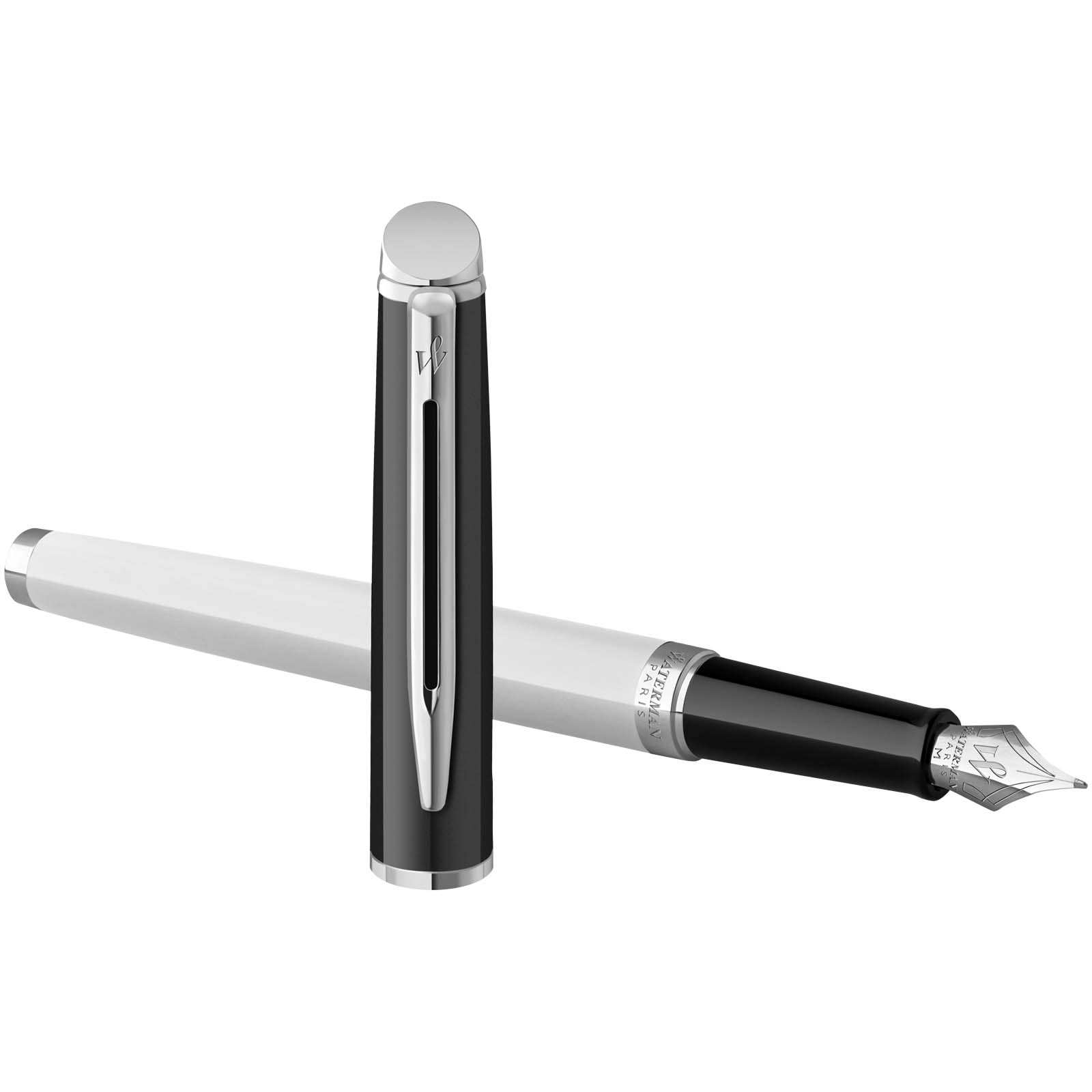 Waterman Hemisphere Color-Block Füllfederhalter mit Palladiumbeschichtung (blaue Mine) weiss, schwarz