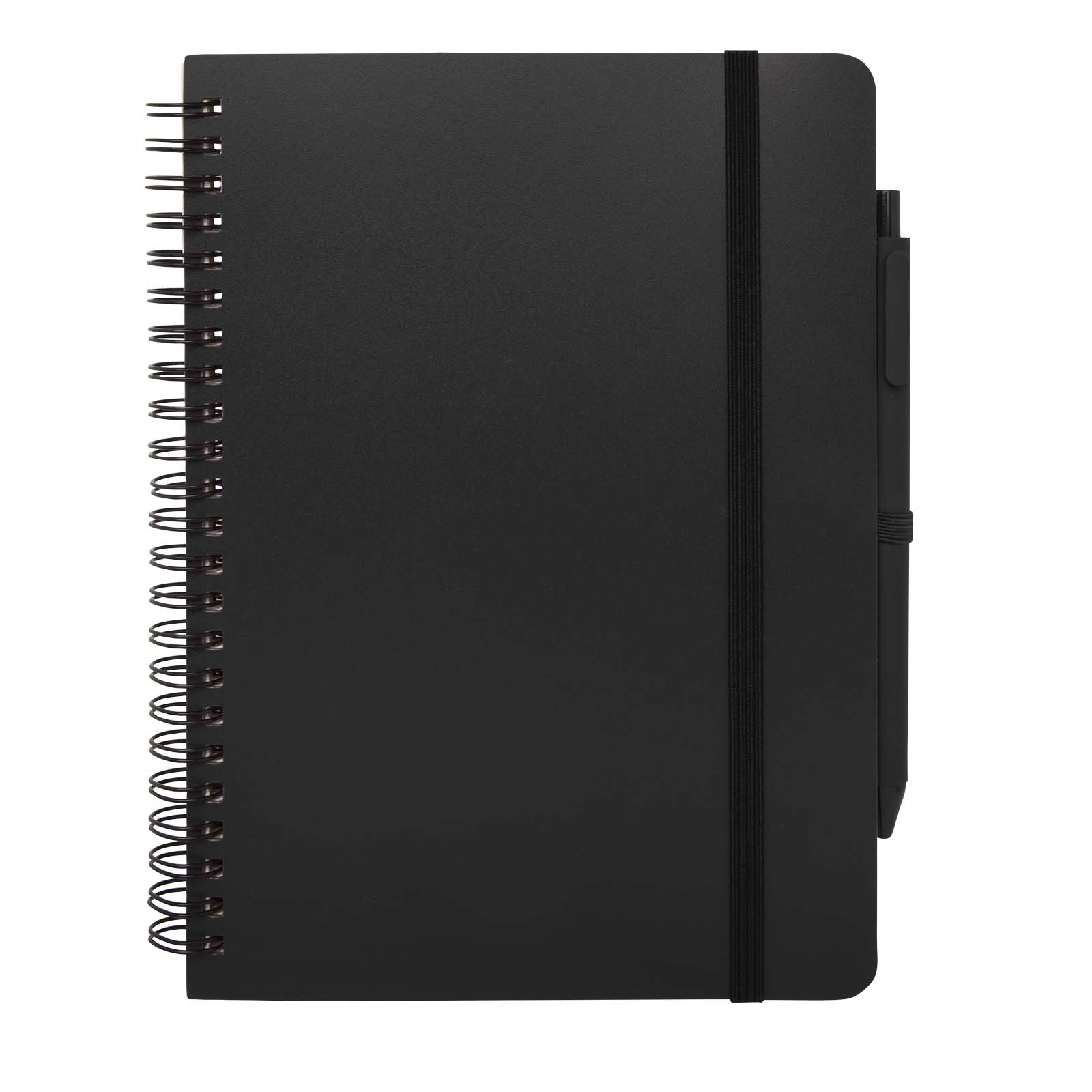 Thalaasa A5 Hardcover Notizbuch mit Kugelschreiber (schwarze Mine) schwarz