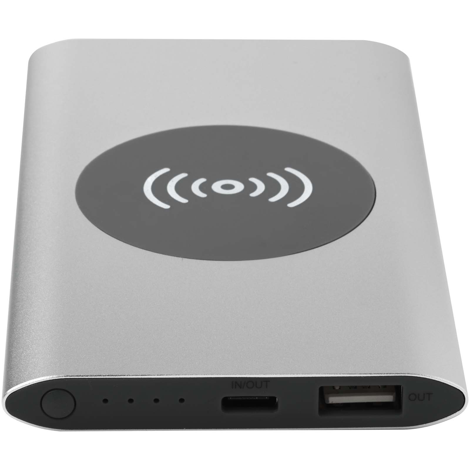 Juice 4000 mAh Typ-C kabellose Powerbank aus recyceltem Aluminium silber