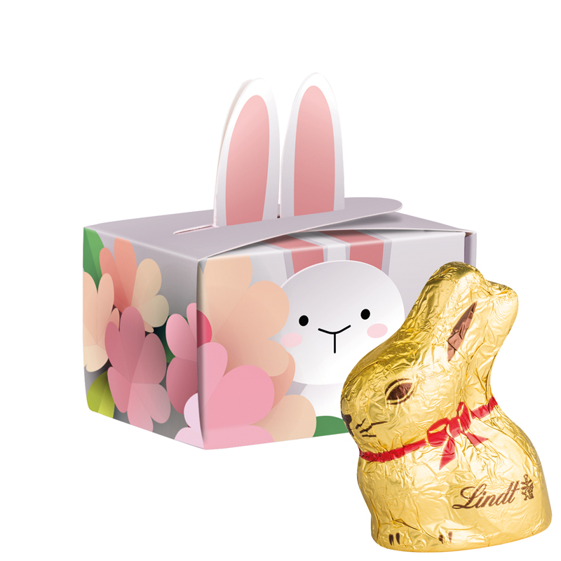 Geschenkbox Mini Hasenohren, Lindt Schoko-Osterhase