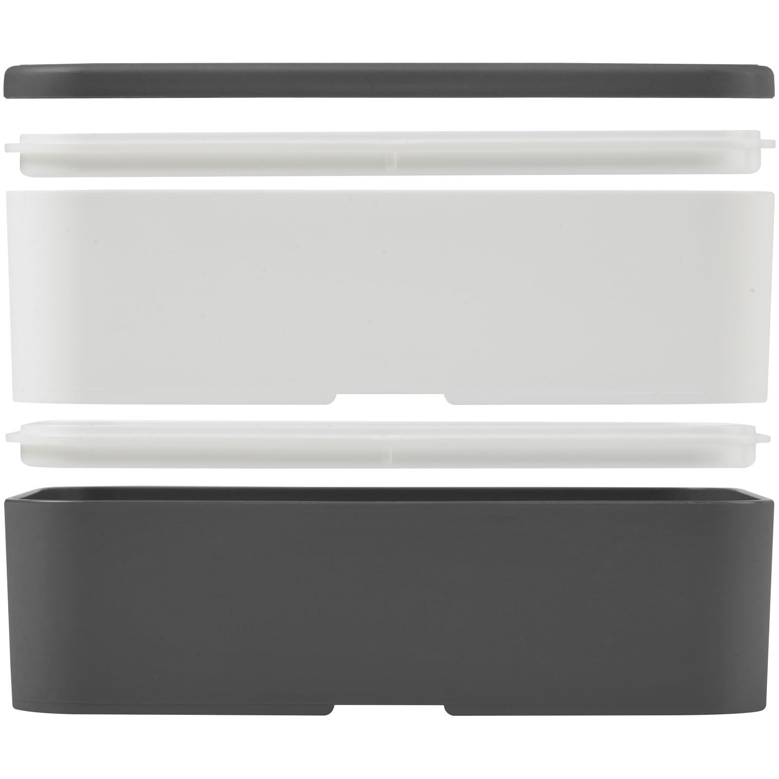 MIYO 700+700 ml Doppel-Lunchbox grau, weiss, grau