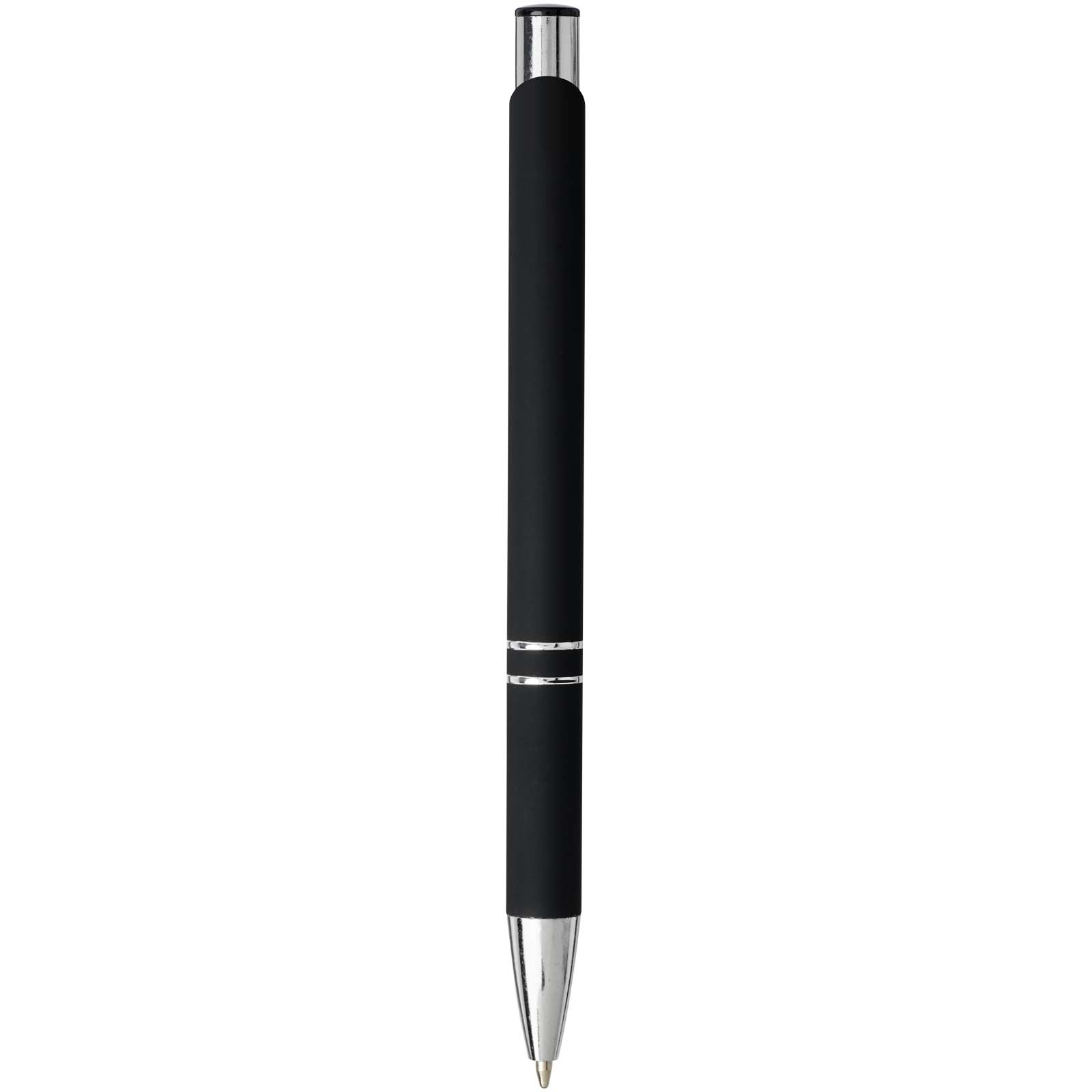 Moneta Soft Touch Druckkugelschreiber (schwarze Mine) schwarz