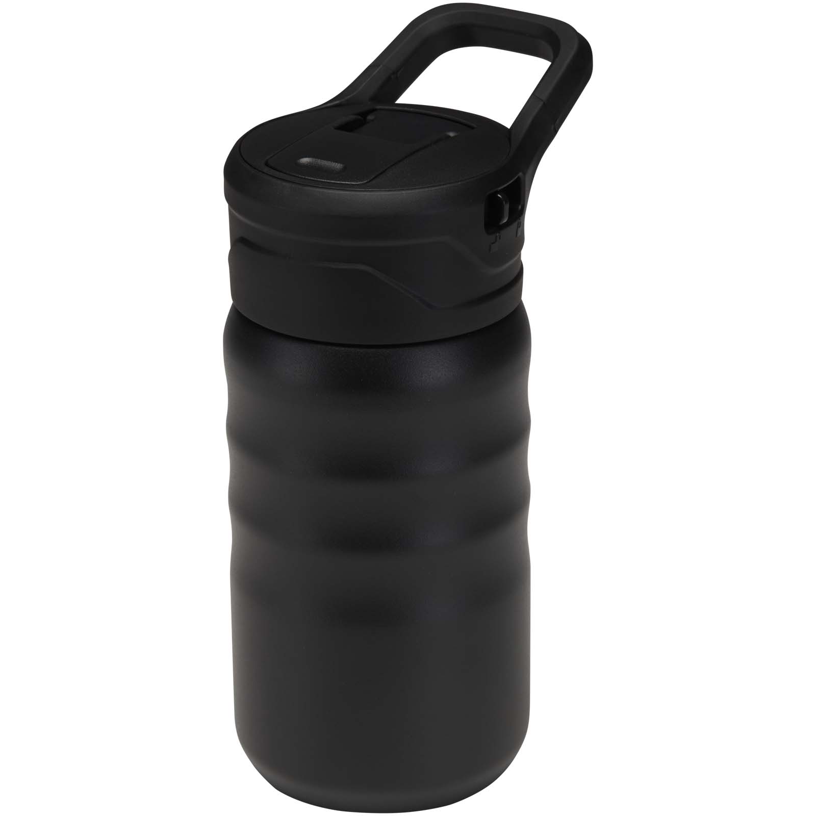 Knox 350 ml RCS Trinkflasche aus recyceltem, doppelwandigem Edelstahl mit Klappstrohhalm schwarz