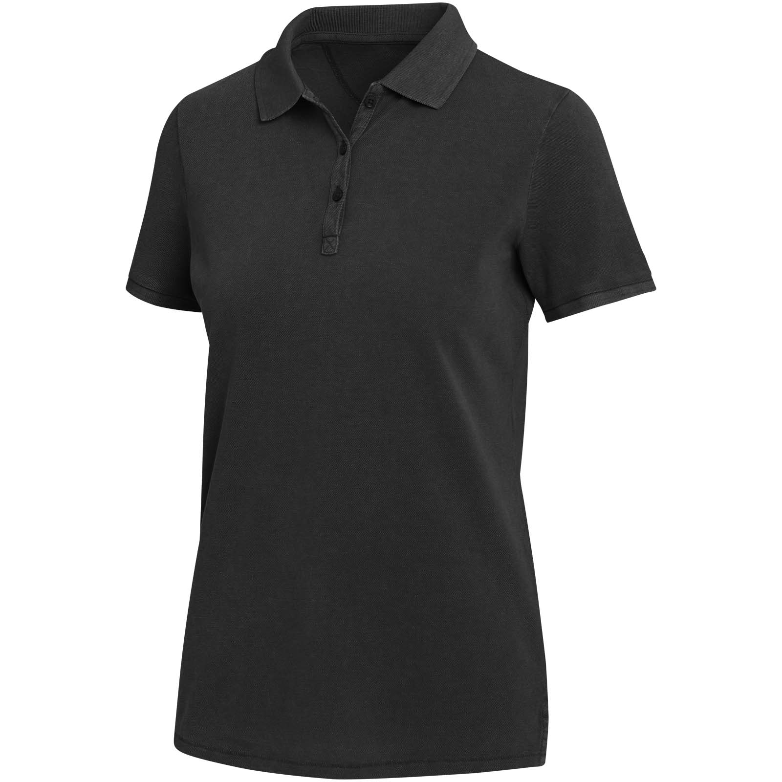 Calgary Poloshirt für Damen im Washed Look, 200 g/m2 schwarz