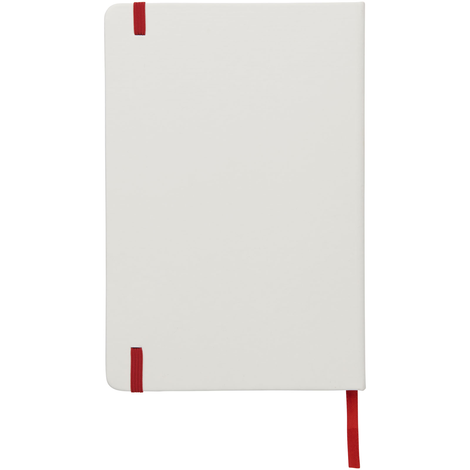 Spectrum weißes A5 Notizbuch mit farbigem Gummiband weiss, rot