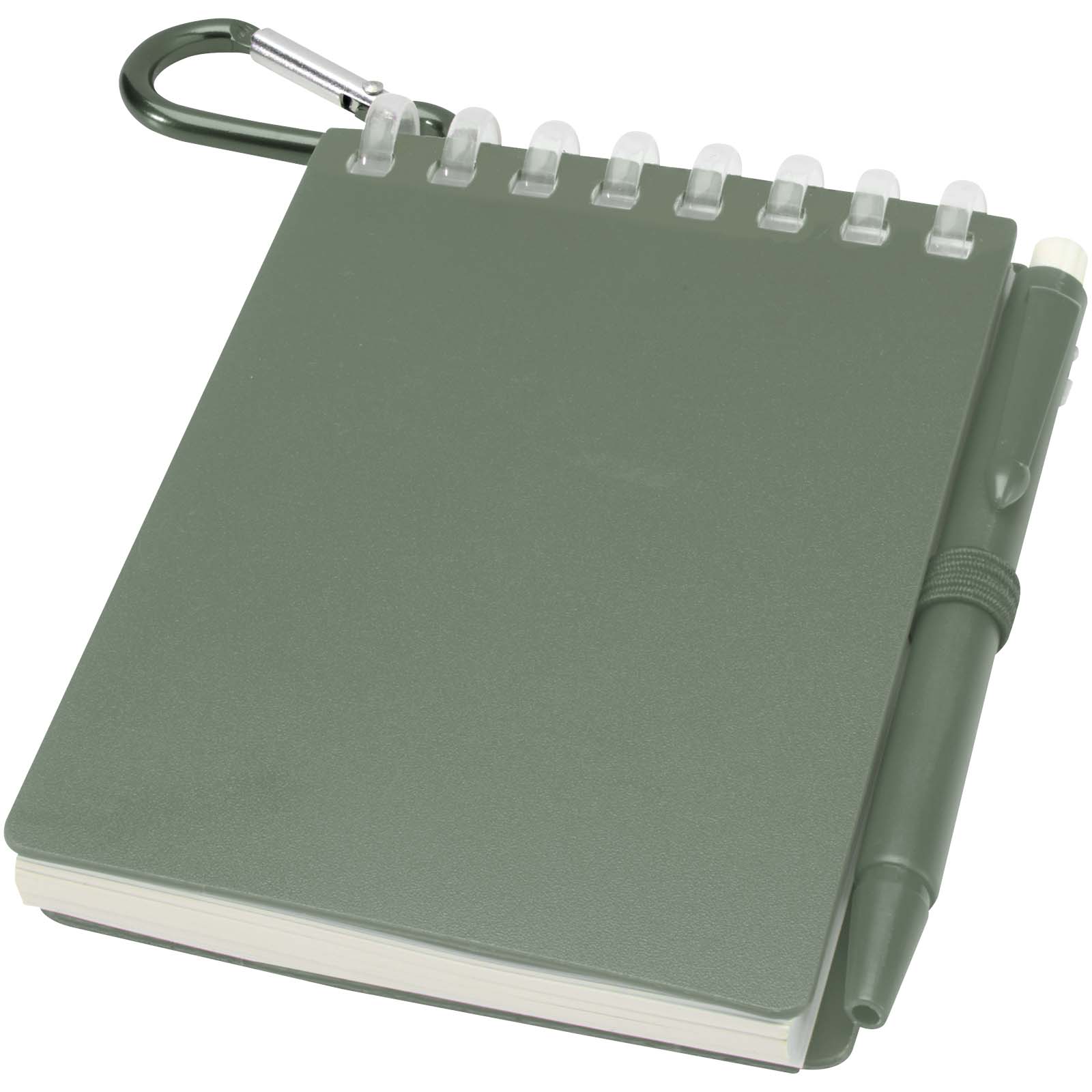Lig Mini Recyceltes Outdoor-Softcover Notizbuch und Kugelschreiber Set (schwarze Mine) heather grün