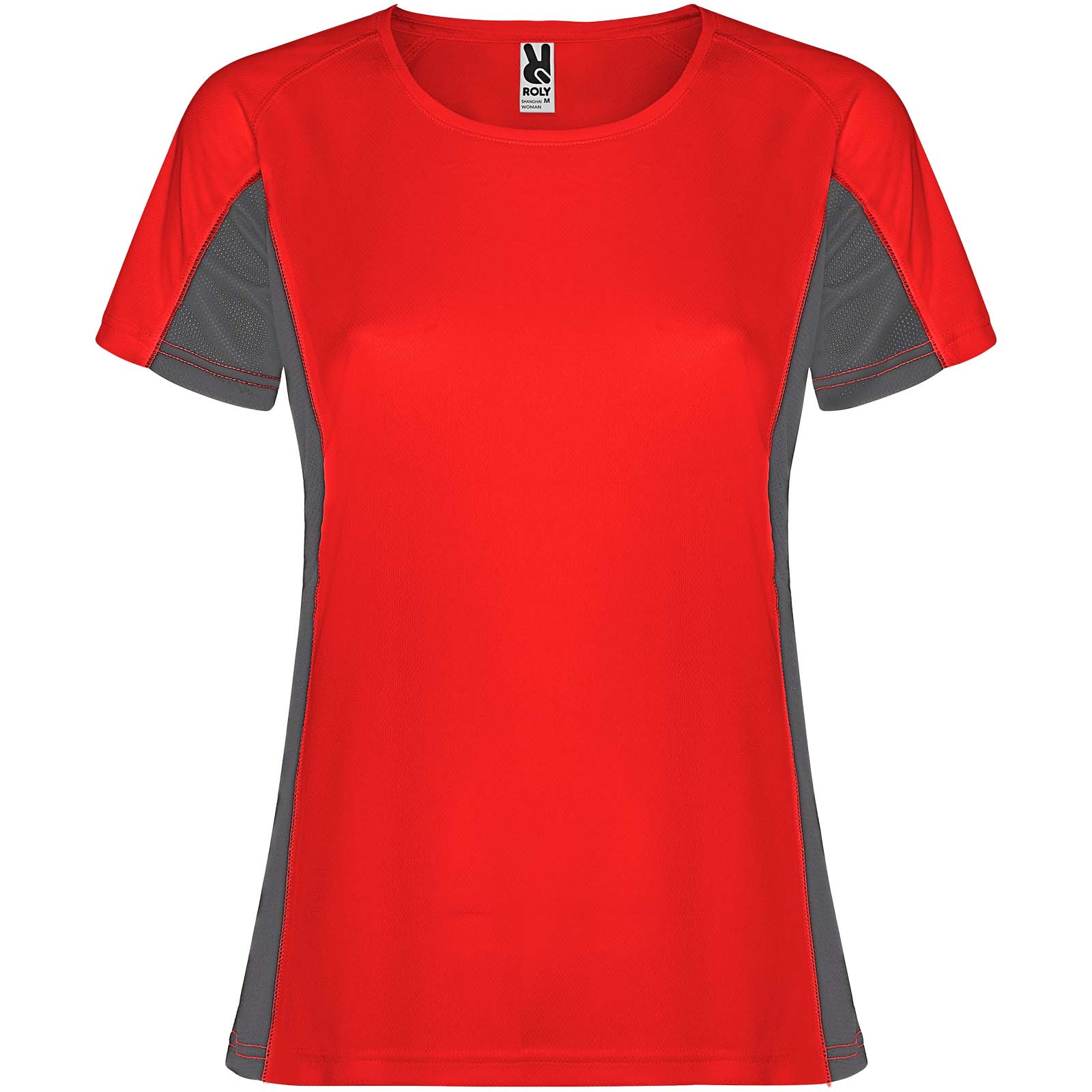 Shanghai 140 g/m² Sport T-Shirt für Damen rot, dunkelblei