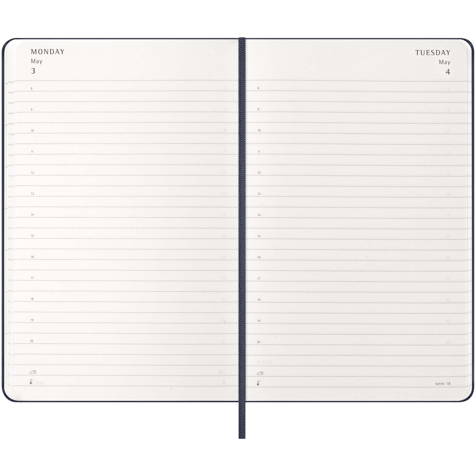 Moleskine Hardcover 12 Monate Tageskalender saphir