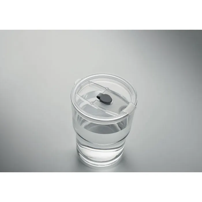 Glasbecher mit Trinkhalm 400ml