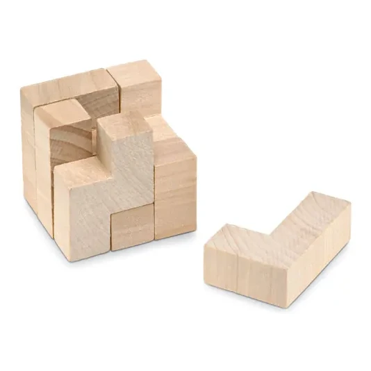 Holzpuzzle im Baumwollbeutel