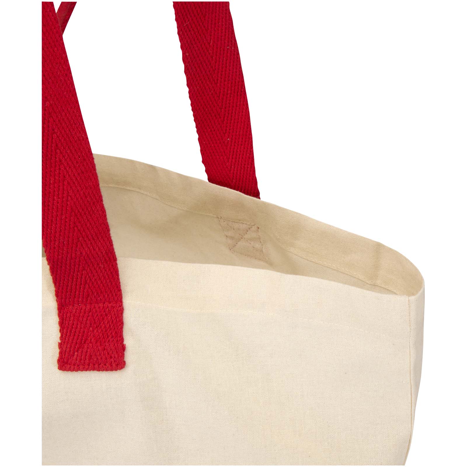 Sierra 140 g/m² Faltbare Tragetasche aus GRS recycelter Baumwolle 12L natur, rot