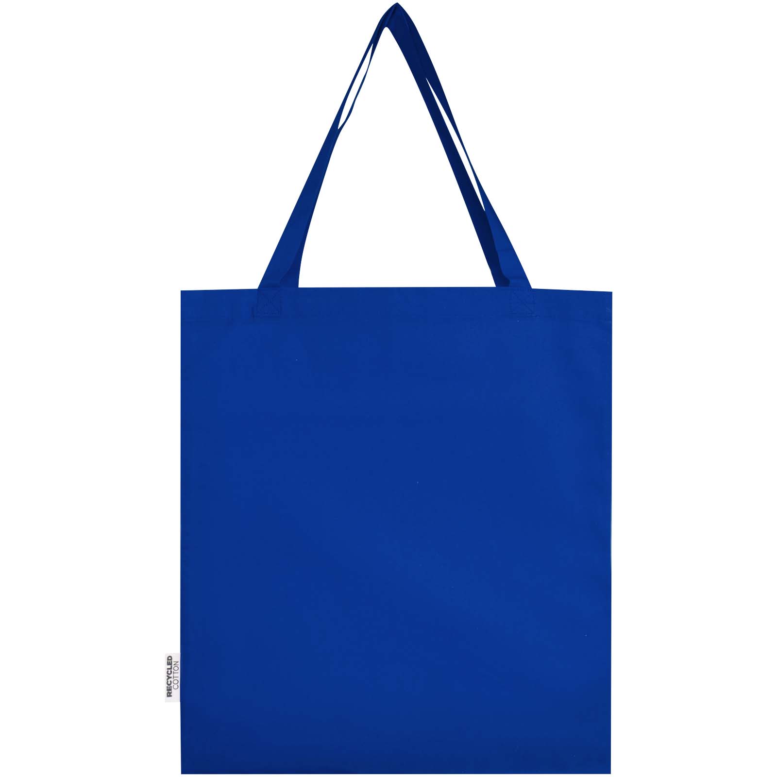 Madras 140 g/m² Baumwoll Tragetasche mit Seitenfalten aus GRS recycelter Baumwolle 12L royalblau