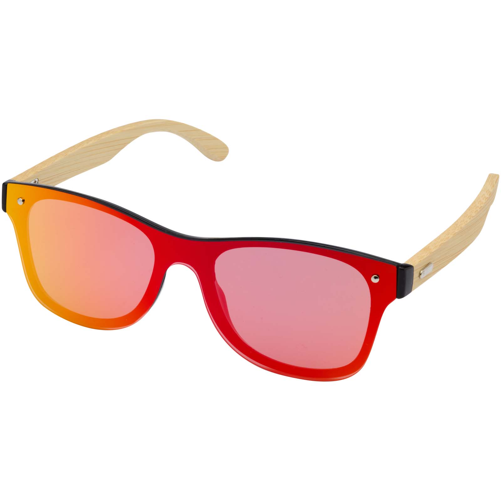 Tan Sonnenbrille mit Bambusbügeln gelb
