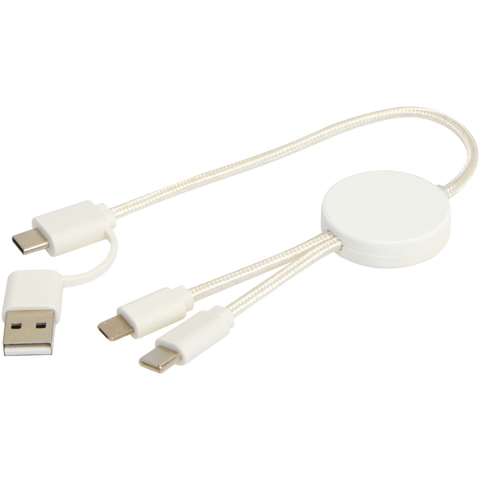 Citala 30 cm 5-in-1 Kabel aus recyceltem Kunststoff für Datenübertragung und 27W Schnellladung weiss