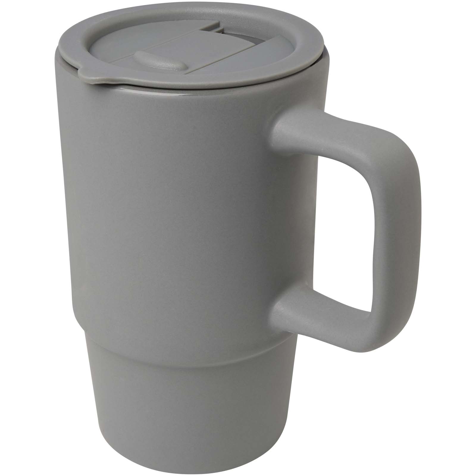 Carter 450 ml Keramiktasse mit Kunststoffdeckel grau