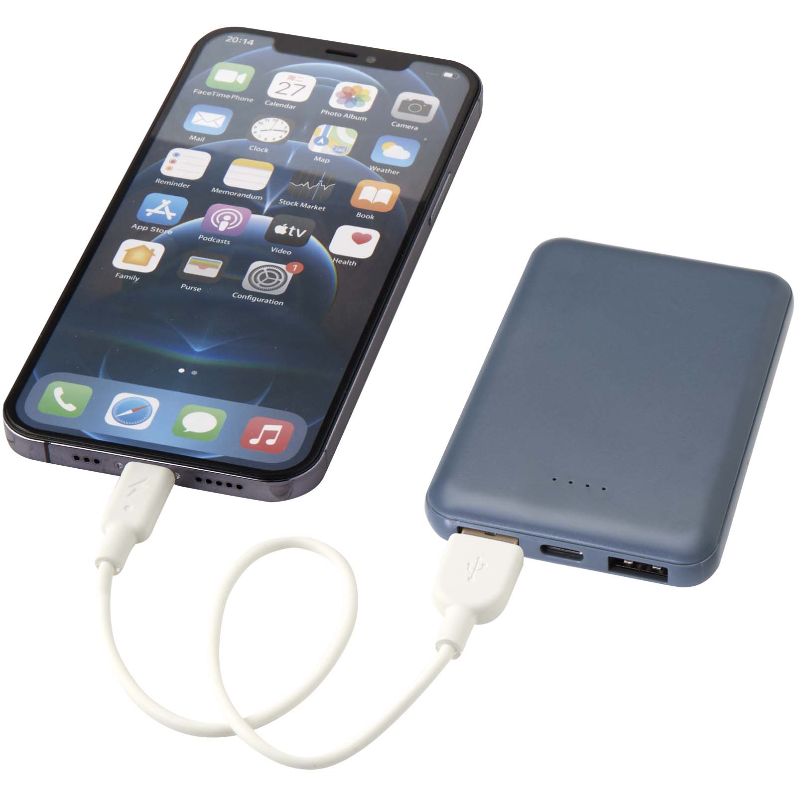 Asama 5000 mAh Typ-C Powerbank aus recyceltem Kunststoff hale blau
