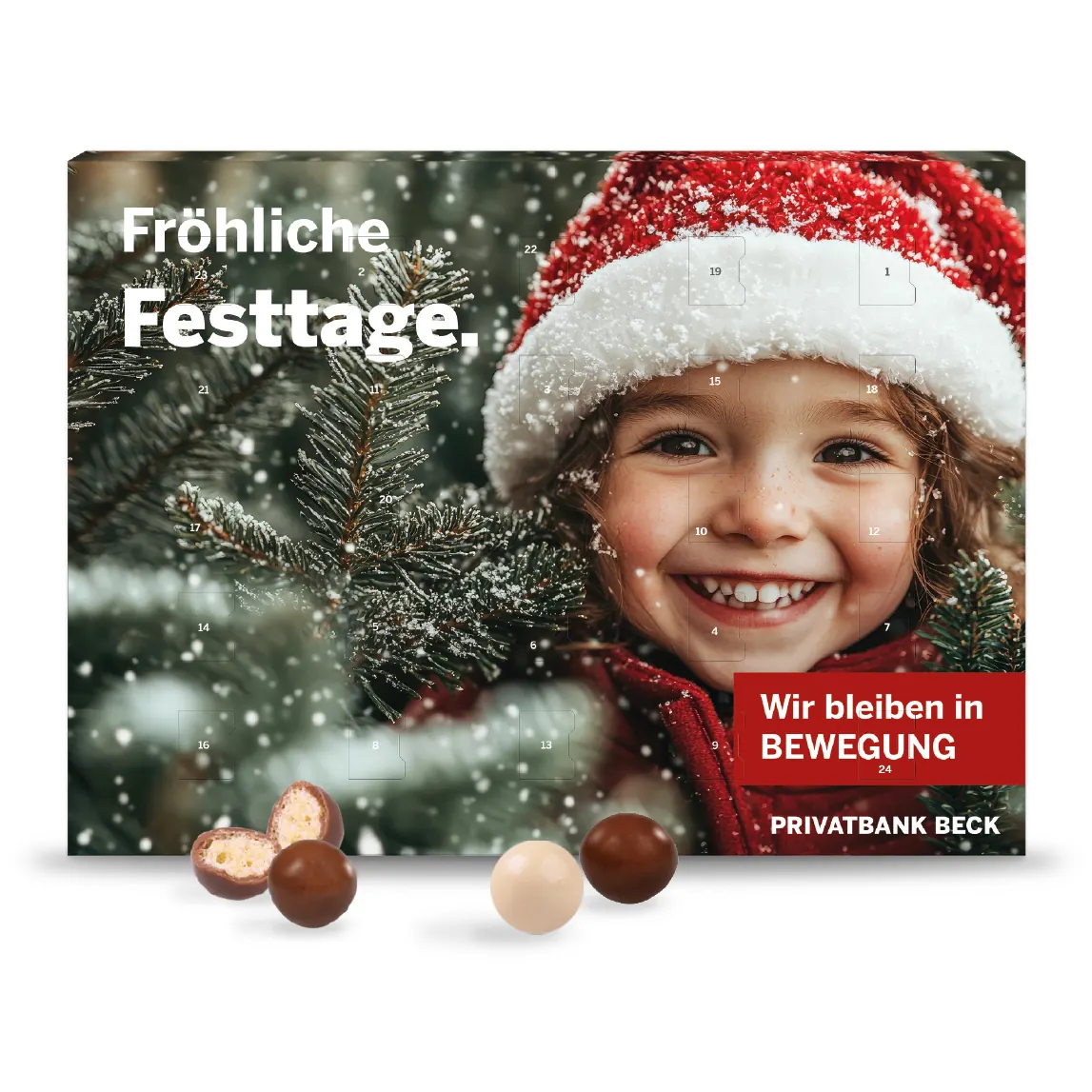 Wand-Adventskalender mit Brandt Knusperkugeln