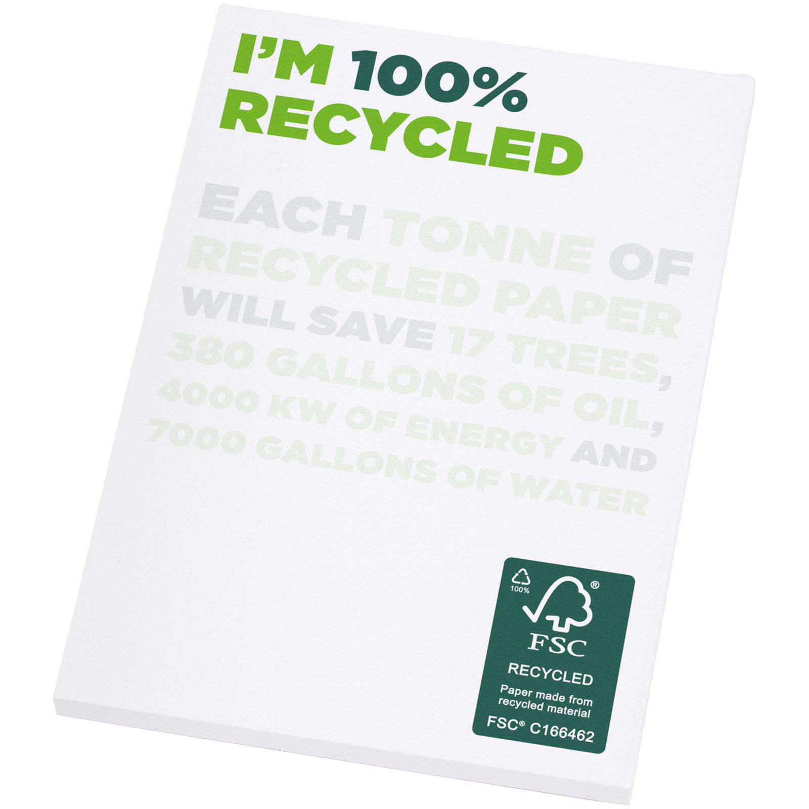 Desk-Mate® A7 recycelter Notizblock weiss