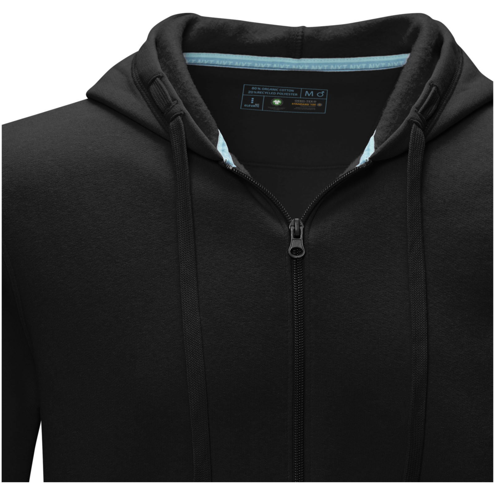 Ruby Hoodie mit durchgehendem Reißverschluss aus Bio-Material für Herren schwarz