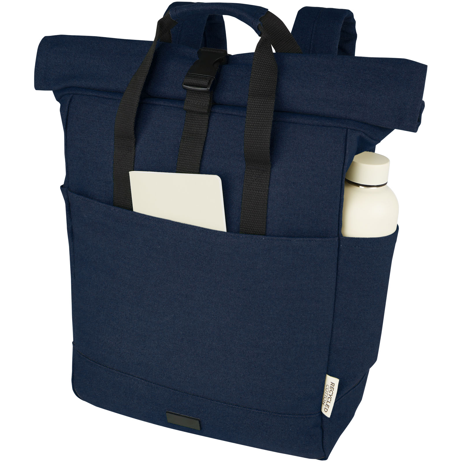 Joey 15" GRS Rolltop Laptoprucksack aus recyceltem Canvas 15 L navy