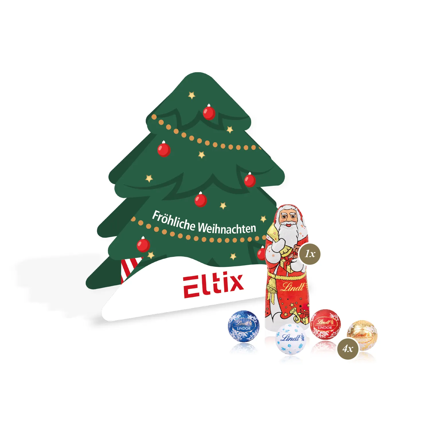 Präsent Tannenbaum mit Lindt Minis und Nikolaus