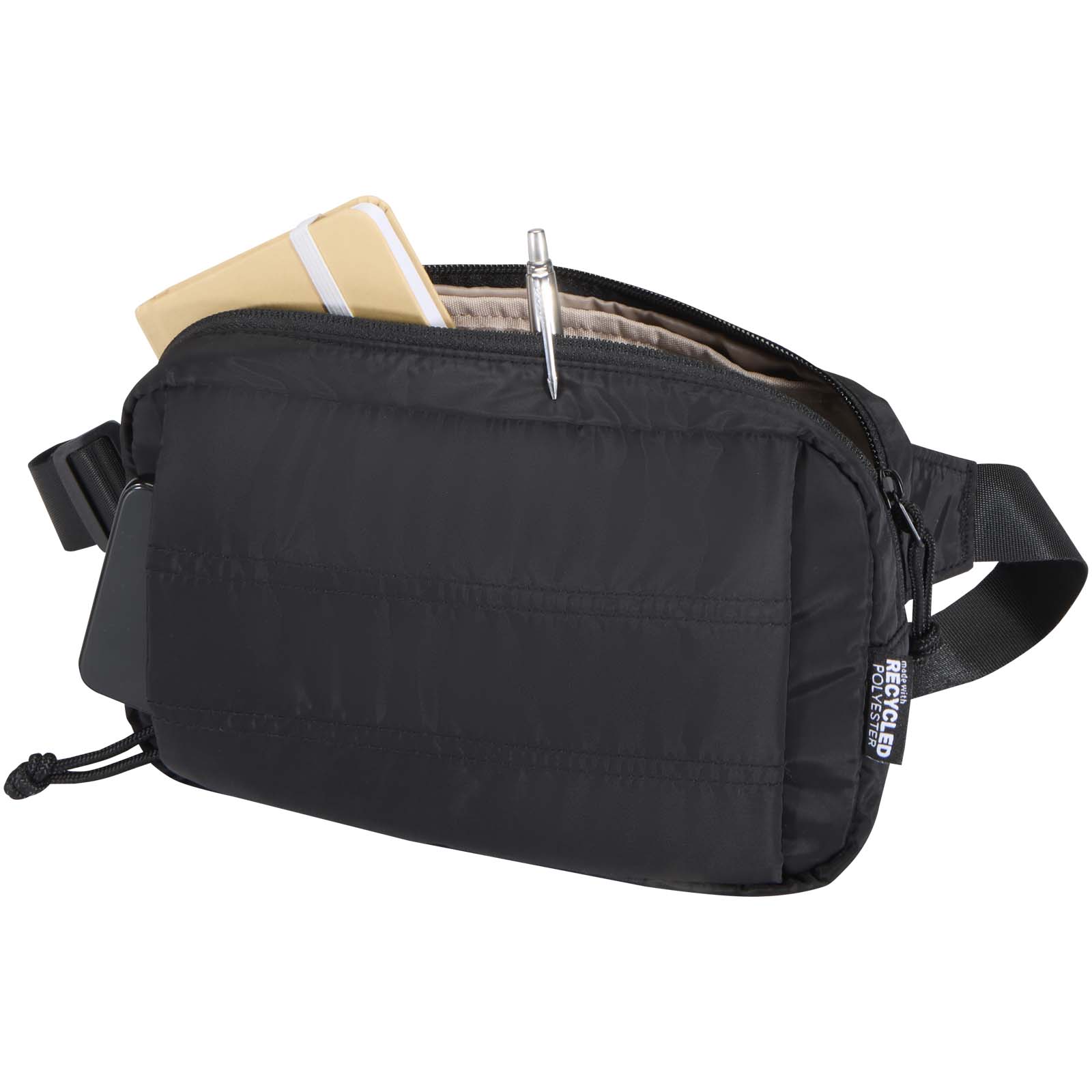 Puffer GRS recycelte Gürteltasche 1,5L schwarz